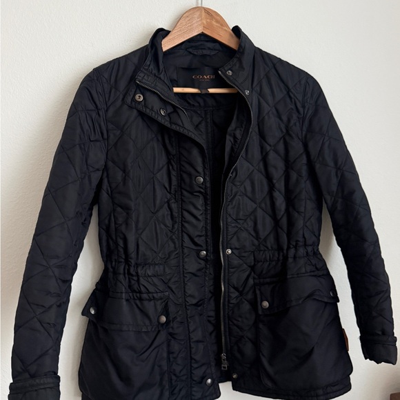 Coach Women's Black Quilted Jacket - Picture 1 of 5